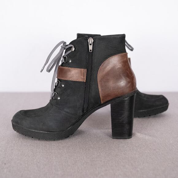Nicole Women's Sylvie Leather Ankle Boot Size 11M Buckle Lace-Up Zip Grunge Goth - Picture 4 of 10